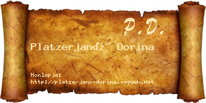 Platzerjanó Dorina névjegykártya